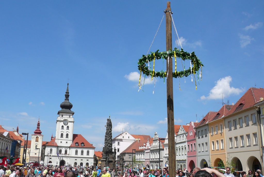 Letošní novinka na Chmelfestu - chmelová májka (8. 5. 2015). | Foto: J. Ježek Foto: J. Ježek